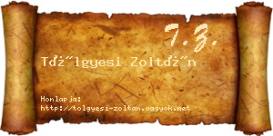 Tölgyesi Zoltán névjegykártya